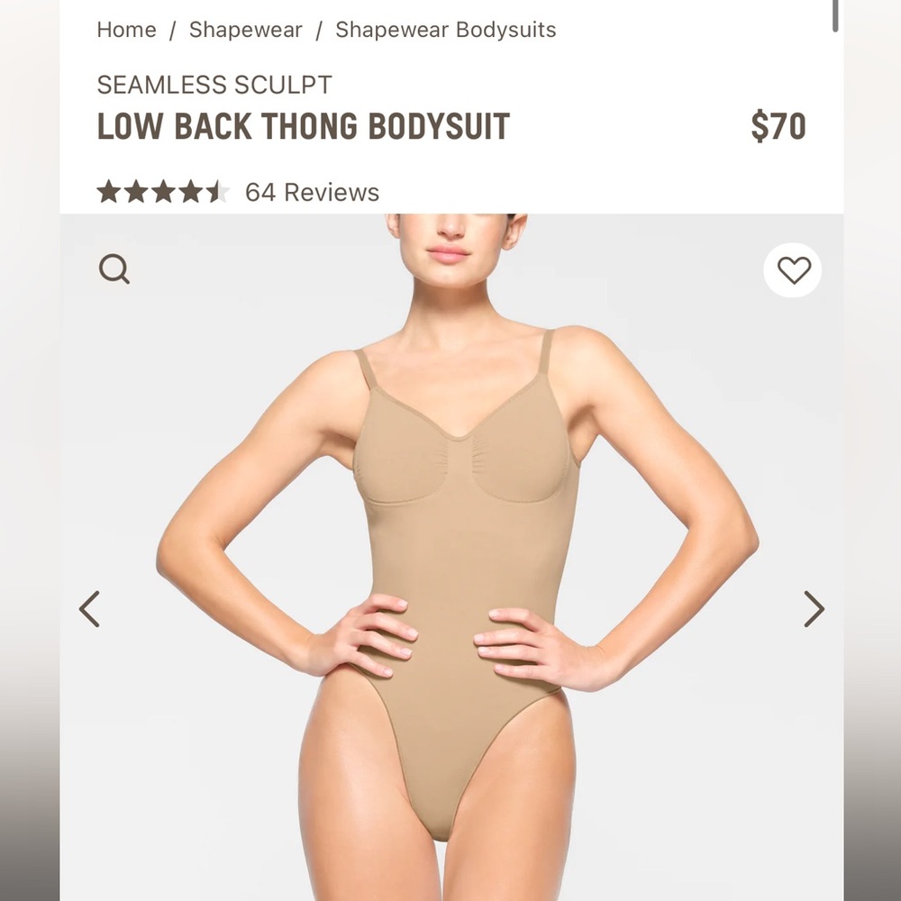 SKIMS bodysuit size S/M in color clay